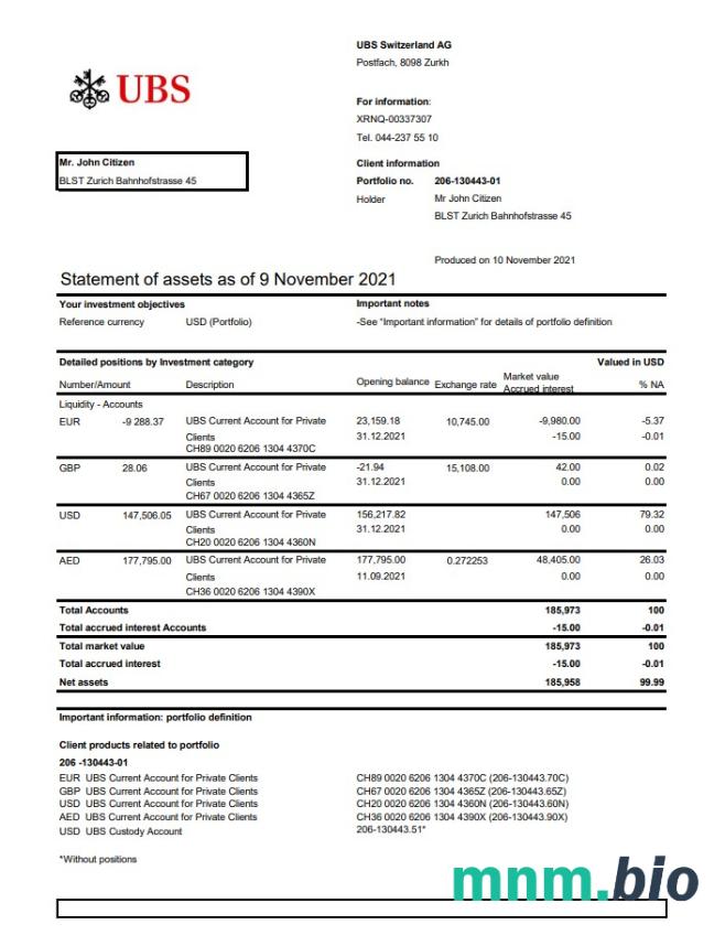 Sweden Swedbank wzór wyciągu bankowego w formacie Word i PDF